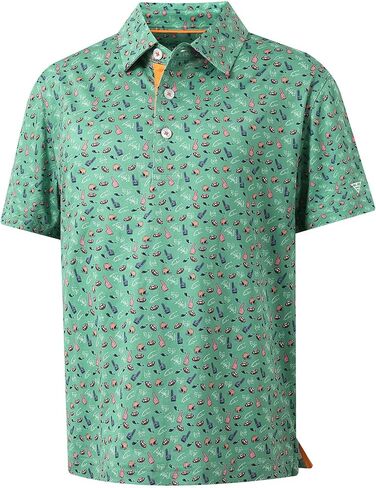 M Maelreg Boys Polo Shirt Shirt Shirt Sleeve Performance Dry Fit Stretch Function Print Print Active Casual Collared Dorts for Boy in Kuwait
