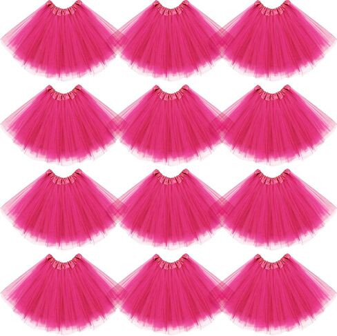 Jiuguva 12pcs مرنة 4 Tulle Tulle Tutu Skirt Halloween Tutus for Women Ballet Come Fluffy Fairy Ballerina in Kuwait