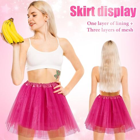 Jiuguva 12pcs مرنة 4 Tulle Tulle Tutu Skirt Halloween Tutus for Women Ballet Come Fluffy Fairy Ballerina in Kuwait