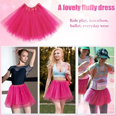 Jiuguva 12pcs مرنة 4 Tulle Tulle Tutu Skirt Halloween Tutus for Women Ballet Come Fluffy Fairy Ballerina in Kuwait