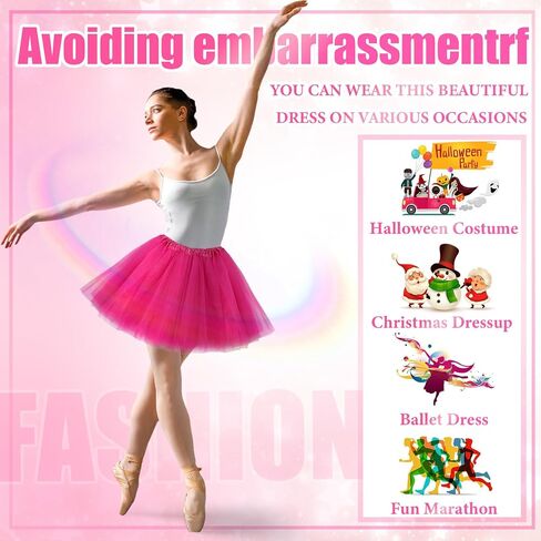 Jiuguva 12pcs مرنة 4 Tulle Tulle Tutu Skirt Halloween Tutus for Women Ballet Come Fluffy Fairy Ballerina in Kuwait