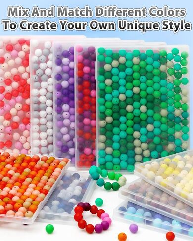 160PCS FIVEIZERO Silicone Beads, 15mm Mix Color for Keychain Making, Rubber Beads for DIY Crafts, Bracelets, and Necklaces - Silicone Beads Bulk, Round Silicone Beads for Pens(Purple) in Kuwait