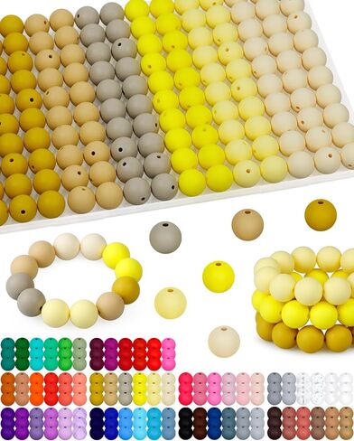 160PCS FIVEIZERO Silicone Beads, 15mm Mix Color for Keychain Making, Rubber Beads for DIY Crafts, Bracelets, and Necklaces - Silicone Beads Bulk, Round Silicone Beads for Pens(Purple) in Kuwait