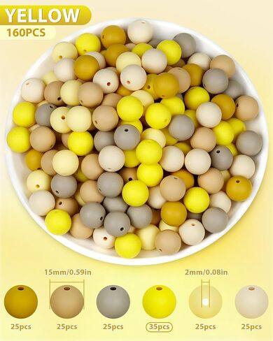 160PCS FIVEIZERO Silicone Beads, 15mm Mix Color for Keychain Making, Rubber Beads for DIY Crafts, Bracelets, and Necklaces - Silicone Beads Bulk, Round Silicone Beads for Pens(Purple) in Kuwait