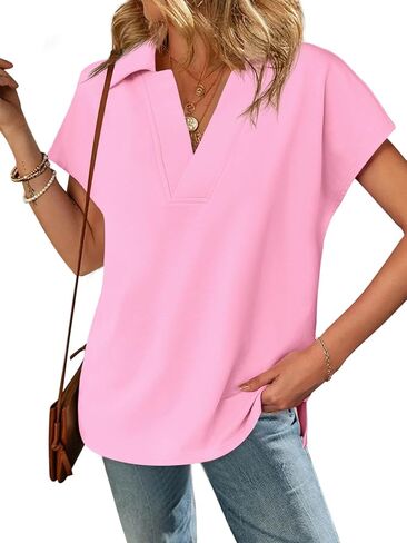 Cicy Bell Womens v Deck Polo Dorts Short Sleeve Business Tops Lough Fit Fit Summer Tees in Kuwait