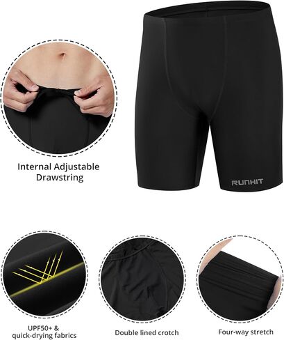 Runihit Men's Square Square Swimmers Quick Dry Athletic Brief Swimsuit UFP 50+ ضغط سراويل للسباحة in Kuwait