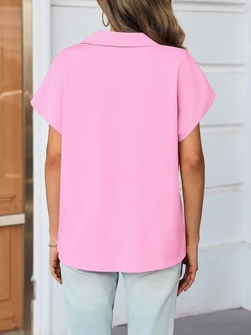 Cicy Bell Womens v Deck Polo Dorts Short Sleeve Business Tops Lough Fit Fit Summer Tees in Kuwait