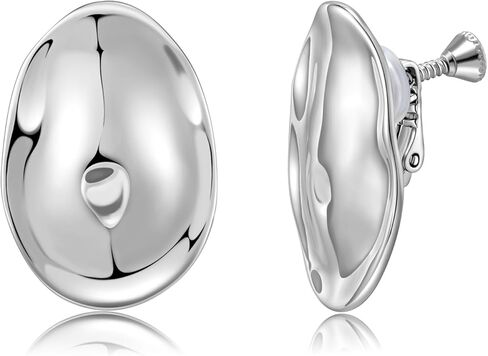 Clip on Earrings Women Gold Clip on Earrings for Women Chunky Gold Silver Drop Clip Earrings for Designer Minimalist Luxury Trendy Earrings 2025 in Kuwait