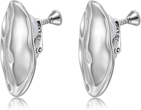 Clip on Earrings Women Gold Clip on Earrings for Women Chunky Gold Silver Drop Clip Earrings for Designer Minimalist Luxury Trendy Earrings 2025 in Kuwait