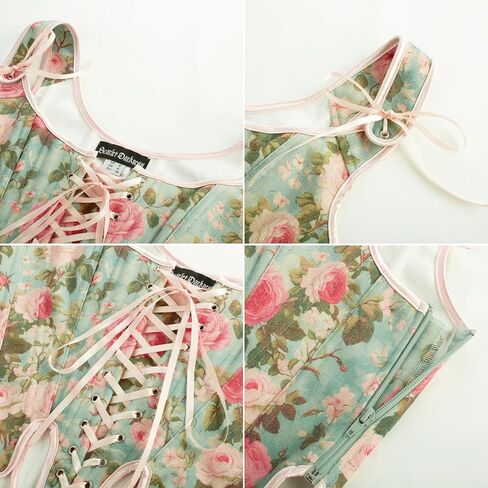 Scarlet Darkness Corset Tops for Women Renaissance Corset Floral Lace Up Bodyshaper Bustier in Kuwait