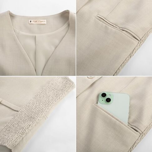 Belle Poque Women Suit Vest Button Down Dressy Vest Tops Waistcoat with Pockets in Kuwait