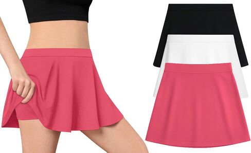 Beat Street Girls Active Skirt - 3 Pack Athletic Skort مع شورتات بطانة مدمجة للتنس ، الجولف ، الجري - مصنوع في الولايات المتحدة الأمريكية in Kuwait