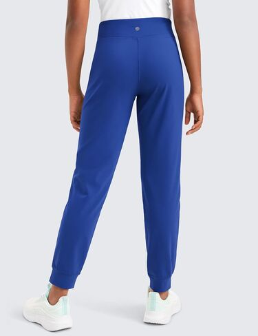 CRZ YOGA Butterlift Girls Joggers with Pockets - Athletic Active Casual Lounge Running Pants for Kids Teen Soft in Saudi Arabia