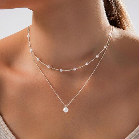قلادات لؤلؤة Gold Gold Gold Leglaces for Women 14k Gold Plated Learty Pearl Cute Daisy Pearl Choker Gold Netlace Netlace for Women Gold Trendy Jewelry Gifts in Kuwait