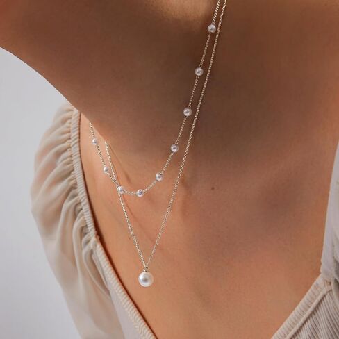 قلادات لؤلؤة Gold Gold Gold Leglaces for Women 14k Gold Plated Learty Pearl Cute Daisy Pearl Choker Gold Netlace Netlace for Women Gold Trendy Jewelry Gifts in Kuwait