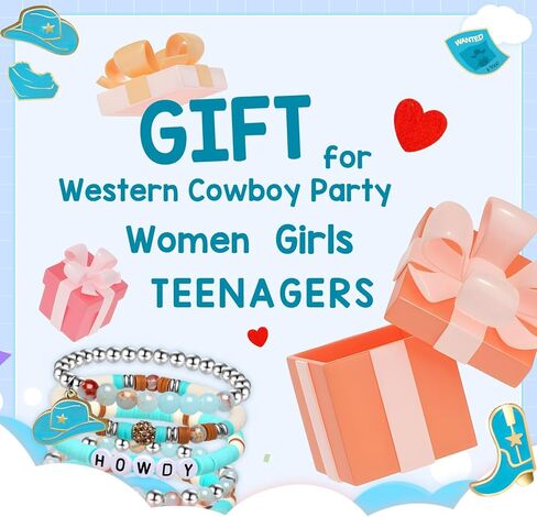 Artlunar Western Cowgirl Beaded Stretch Bracelets, Stackable cowgirl hat boot accessories, Bohemian Jewelry for Women Girls Teens Christmas Birthday Gift in Kuwait