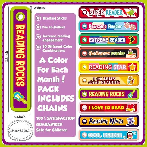 Tondiamo 350 PCS Brag Sticks حضور رائع مع 100 PCS حوافز يمكن ارتداؤها لزيادة طالب قراءة العصي لفصل الدراسي المدرسي للطلاب (حضور رائع) in Kuwait
