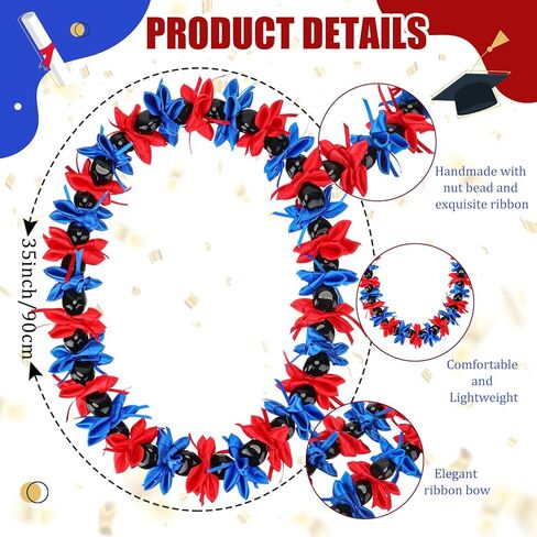 التخرج ليس هاواي السحلية مع Kukui ورقة الجوز الاكريليك حبة اليدوية الشريط القوس القلائد للكلية المدرسة in Kuwait