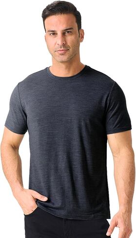 Merino Protect 100 ٪ Merino Wool T chirts for Men Resistance Base Base Base Thirt T-Shirt t-shirt super in Kuwait
