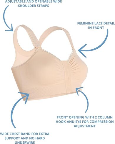 Alice Post Surgery Compression Bra w/Adjustable Straps | Post Surgical Bra Front Closure in Saudi Arabia