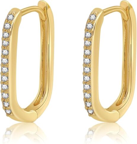Chunky Gold Stud Earrings for Women 14k Gold Plated Hypoallergenic Earrings Statement Trendy Fashion Gold Jewelry Gifts in Kuwait
