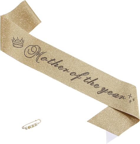 "Mother of the year Mother's Day Mama's Birthday Sash with Pear Pin Party Favors For Women Mom's Birthday Gifts in Saudi Arabia