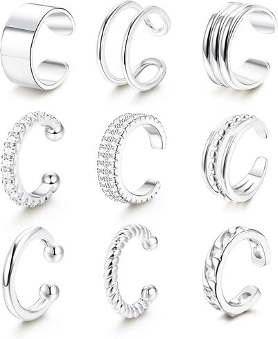 LOLIAS 𝐄𝐚𝐫 𝐂𝐮𝐟𝐟 𝐄𝐚𝐫𝐫𝐢𝐧𝐠𝐬 for Women Non Piercing Gold Ear Cuffs 𝟏𝟒𝐊 𝐆𝐨𝐥𝐝 𝐏𝐥𝐚𝐭𝐞𝐝 Ear Cuff for Non Pierced Ears Clip on Cartilage Earring 𝐅𝐚𝐤𝐞 𝐄𝐚𝐫𝐫𝐢𝐧𝐠𝐬 Lightweight in Kuwait