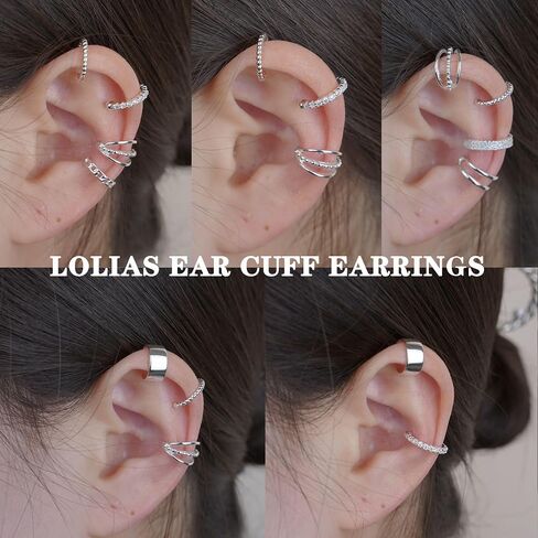 LOLIAS 𝐄𝐚𝐫 𝐂𝐮𝐟𝐟 𝐄𝐚𝐫𝐫𝐢𝐧𝐠𝐬 for Women Non Piercing Gold Ear Cuffs 𝟏𝟒𝐊 𝐆𝐨𝐥𝐝 𝐏𝐥𝐚𝐭𝐞𝐝 Ear Cuff for Non Pierced Ears Clip on Cartilage Earring 𝐅𝐚𝐤𝐞 𝐄𝐚𝐫𝐫𝐢𝐧𝐠𝐬 Lightweight in Kuwait