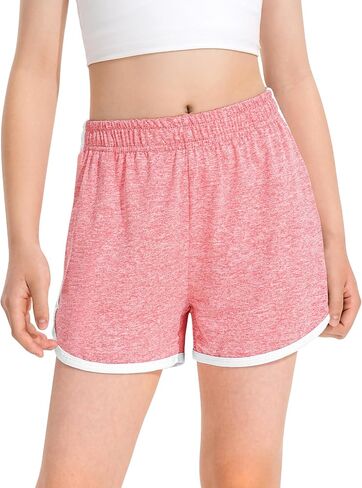 BOOPH 4 Packs Girls Shorts Quick Dry Kids Athletic Soccer Running Dolphin Shorts with Pockets in Saudi Arabia