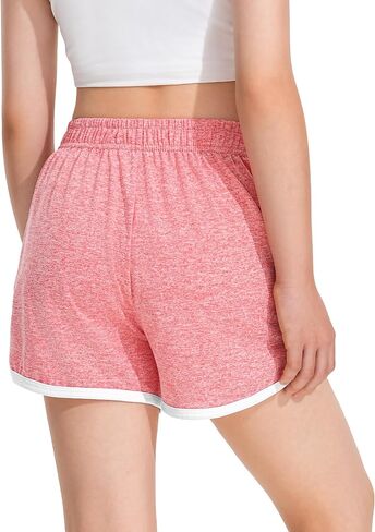 BOOPH 4 Packs Girls Shorts Quick Dry Kids Athletic Soccer Running Dolphin Shorts with Pockets in Saudi Arabia