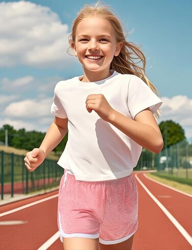 BOOPH 4 Packs Girls Shorts Quick Dry Kids Athletic Soccer Running Dolphin Shorts with Pockets in Saudi Arabia