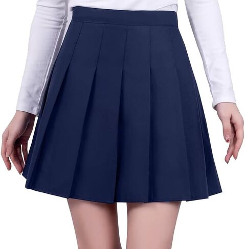 Pleated Mini Skirt High Waisted Tennis Skirts Skorts for Women Girls School Uniform Dress Cheer Skirt with Shorts,2T-4XL in Saudi Arabia