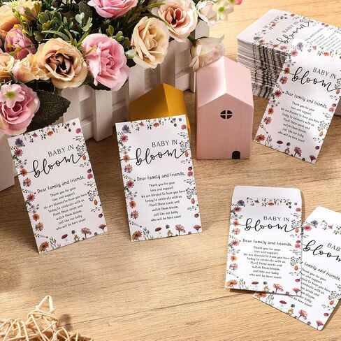 FUMETE 50 PCS حزمة بذور استحمام الطفل الرباعي الملاذات Kraft بذور الأجزاء الصغيرة حزم تخزين Mini Kraft حزم الورق الرجعية لحفلة استحمام الطفل in Kuwait