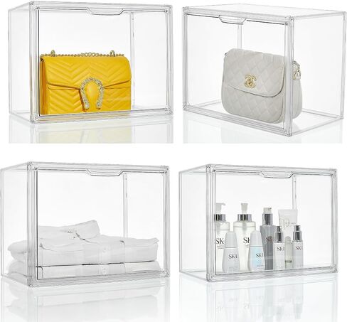 Attelite Purse Organizer for Closet, 5 Pack X-Large Handbags Storage Organizer,Stackable Storage Bins for Collectibles, Cosmetic,Heels in Kuwait