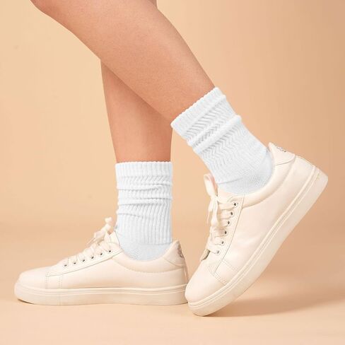 Pilates Slouch Crew Socks for Women, Grip Yoga Socks with Non Slip Grippers for Barre Ballet Dance Hospital Workout in Saudi Arabia