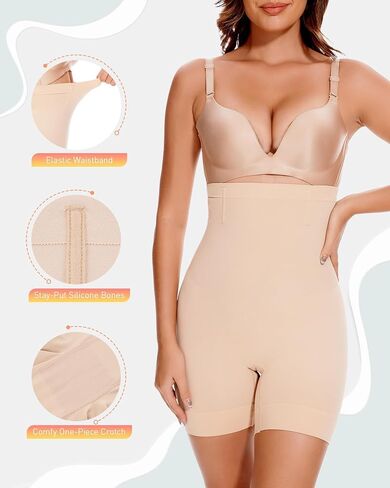 BESTENA Shapewear Shorts,High Waisted Shapewear for Women Tummy Control,Seamless Body Shaper Shorts Thigh Slimmer in Saudi Arabia