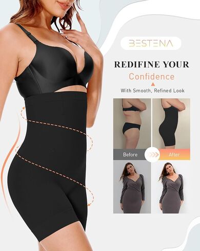 BESTENA Shapewear Shorts,High Waisted Shapewear for Women Tummy Control,Seamless Body Shaper Shorts Thigh Slimmer in Saudi Arabia