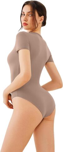 REORIA مزدوج المبطنة bodysuits قصيرة الأكمام الدعاوى الجسدية دعاوى ملابس الصيف العصرية للنساء 2025 in Kuwait