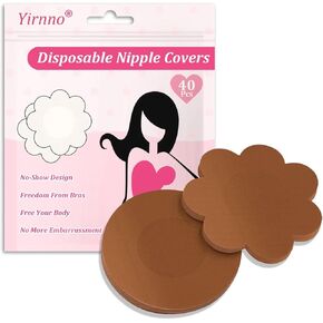 40 PCS Fasties Nipple أغطية للنساء لا يمكن التخلص منها لا شغل فطائر حلمة الساتان بتلات صقيل