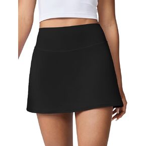 Hugcurve Tennis Skirts for Women with Inner Pockets High Waisted Athletic Skorts for Running Golf Workout Sports