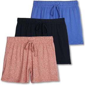 حزمة أساسية حقيقية 3: Womens Ultra-Soft Comfy Stretch Lounge Shorts Sleep Sleep Reepant (متوفرة بحجم زائد) in Kuwait