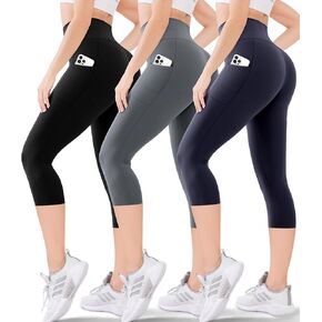Blisset Women's Women High Cermed Capri Buttery Soft Sway Control No See من خلال التمرين الرياضي Running Yoga Cycling