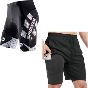 sponeed Padded Cycling Shorts Gel Mens & Workout Tennis Shorts for Gym Running Training XL