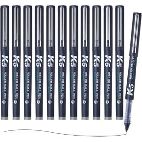 M & G Liquid Ink Ink Rollerball Abens ، أقلام حبر زرقاء 0.5 ملم ، أقلام نقاط دقيقة ، وأقلام كرة سلة للتجفيف السريع مع غطاء مكون من قبل اليومية ، وتتناول ملاحظة سلسة كتابة Office School (12 حزمة)