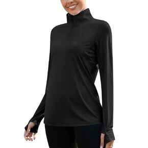Luyaa Womens 1/4 zip upf 50+ Sun Shirt spf spf long longweight خفيفة الوزن الحماية من الملابس المشي لمسافات طويلة في الهواء الطلق in Kuwait