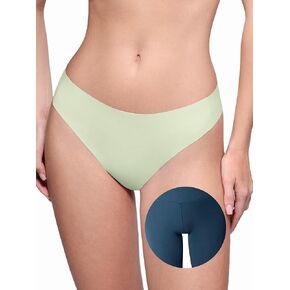 LUCKMEEY Cotton Thongs for Women Seamless Thongs for Women No Show Thong Panty Liners Workout G-String Thongs Underwear