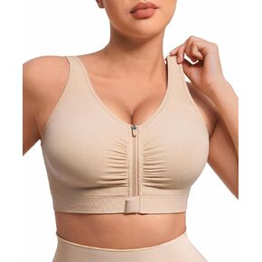 Feelowirl Zip Front Front Fracure for Women No Introndore Post Post Surgery Bra with Wide Armable