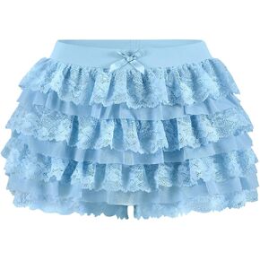 Women Y2K Lace Multi-Layered Bloomers, Lolita Ruffle Shorts, Sexy Short Pumpkin Pants, Elastic Waist Sweet Pettipants