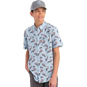 Huk Kids Kona Short Sleeve Fishing Button Down Down For Kids
