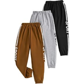 Toddler Boys Sports Pants - Letter Graphic Print Trousers - 3 Piece Boys Sweatpants Set Size （3-7T）